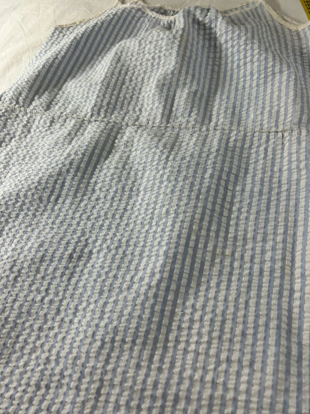 Casual zomerjurk met lichtblauwe en witte strepen vintage maat L – photo 6